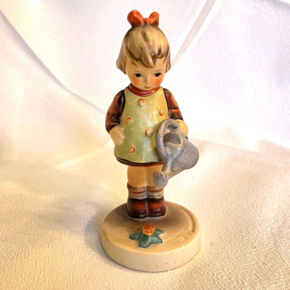 Vintage Goebel Hummel Little Gardener Girl Figurine Watering Can Flower TMK 3